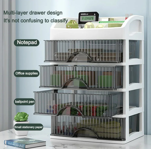 New 1Pc 5-Layer Makeup Storage Box Debris Storage Box Drawer-Style Dressing Table Office Deskcosmetics Multi-Layerstoragecabinet