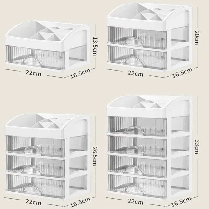 New 1Pc 5-Layer Makeup Storage Box Debris Storage Box Drawer-Style Dressing Table Office Deskcosmetics Multi-Layerstoragecabinet